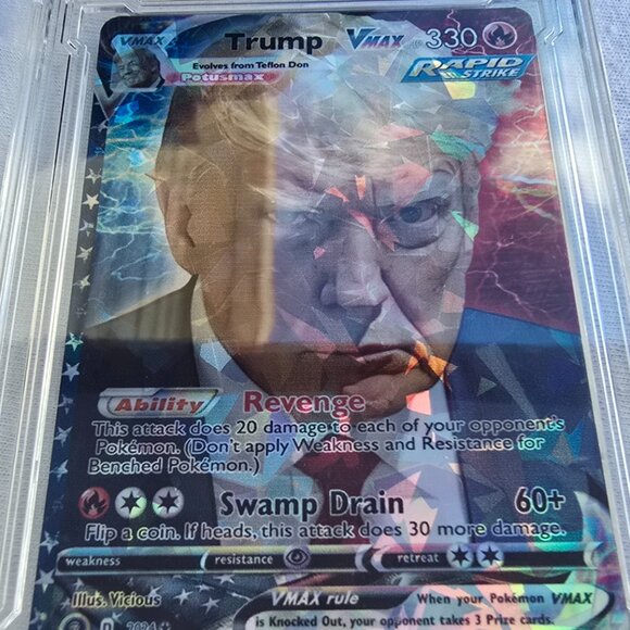 Trump Mugshot Pokemon Card With Custom Slab - Picture 5 of 9
